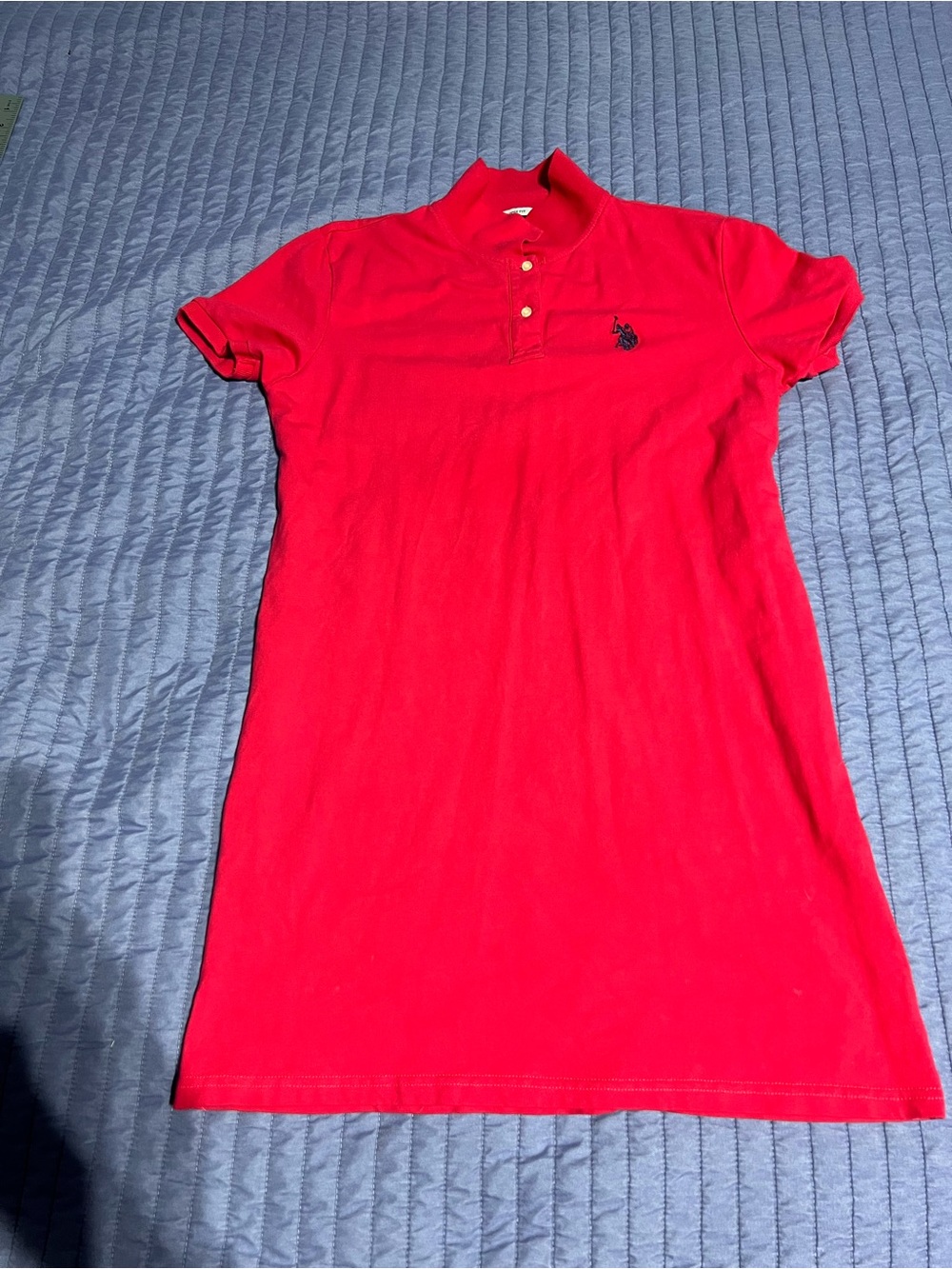 U.S. Polo Assn. Red Short-Sleeve Polo Dress with Embroidered Logo